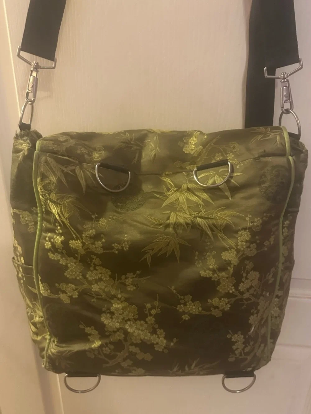 Petunia Pickle Bottom Olive Green Floral Multi Functional Diaper Bag